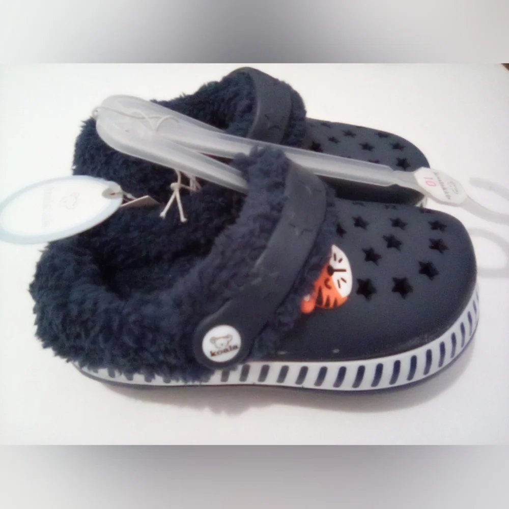 Koala kids  Furry Tiger Blue Clog Size 10